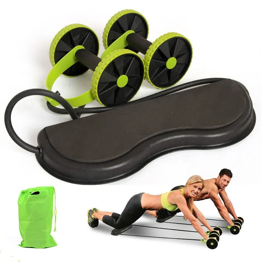 AB Wheels with Resistance Bands: Home Exercise Trainer