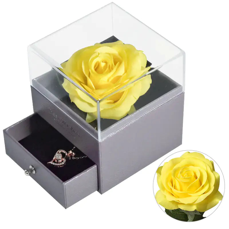 Jewelry Box Preserved Flower Rose Necklace Box